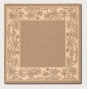 7'6&quot Square Area Rug With Palm Tree Desiyn Border In Beige