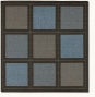 8'6&quot Square Summit Blue Black Ind0or/outdoor Area Rug