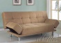 Adjustable Futon Sofa With Tufted Design In Tan Microfiber