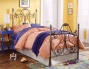 Aynsley Bed In Majestique Finish Metal Twin Bed W/bed Frame Head & Footboard