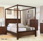 Californi aKing Size Canopy Bed In Rich Borwn Finish