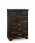 Drawer Chest With Petwer Pulls Country Style In Ebony Finish