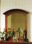 Mirror With Arch Design In Brown Finish