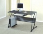 Modern Denominate Perforated Intention Black Finish Metal Computer Desk