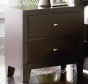 Night Stand With Brushed Nickel End Hardware In Deep Brown Finish