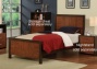 Queen Size Bed Contemporary Style In Two-tone Cgestnut Accomplish