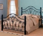 Queen Size Metal Receptacle Headboard And Footboard In Wicked Finish