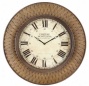 Wall Clock With Wicker Design In Rust Unit intimately Finish