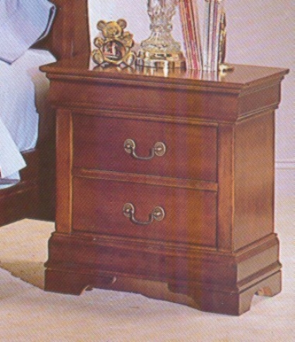 Traditional Cherry Finish Hardwood Nightstand Bedside Table