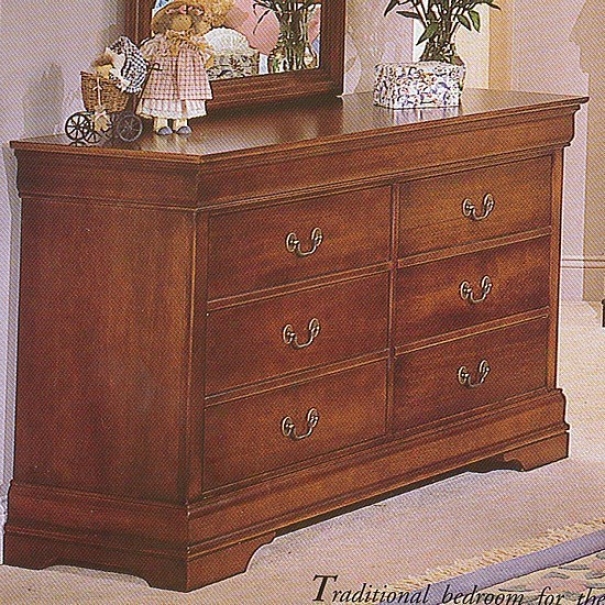 Traditional Cherry Finish Hardwood Storage Dresser