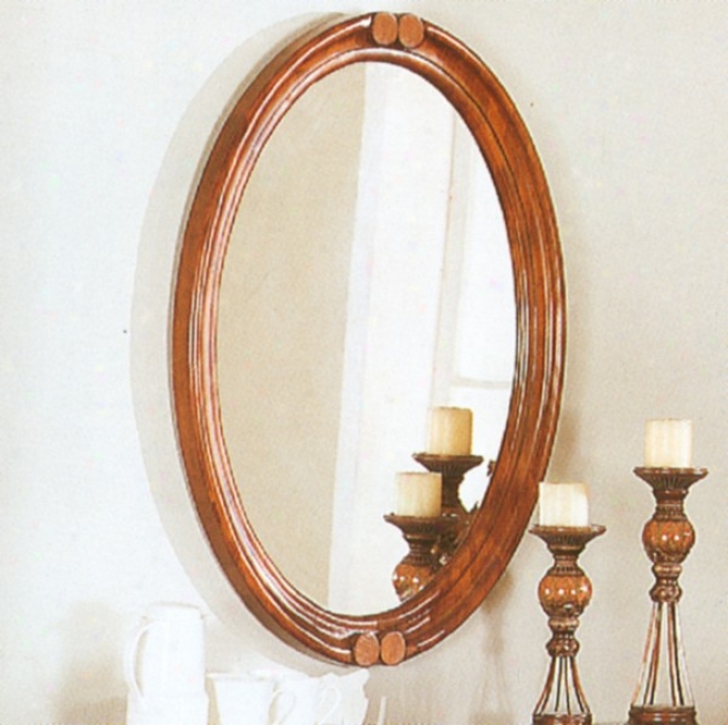 Traditional European Style Brown Finish Dining Room Wall Mirror