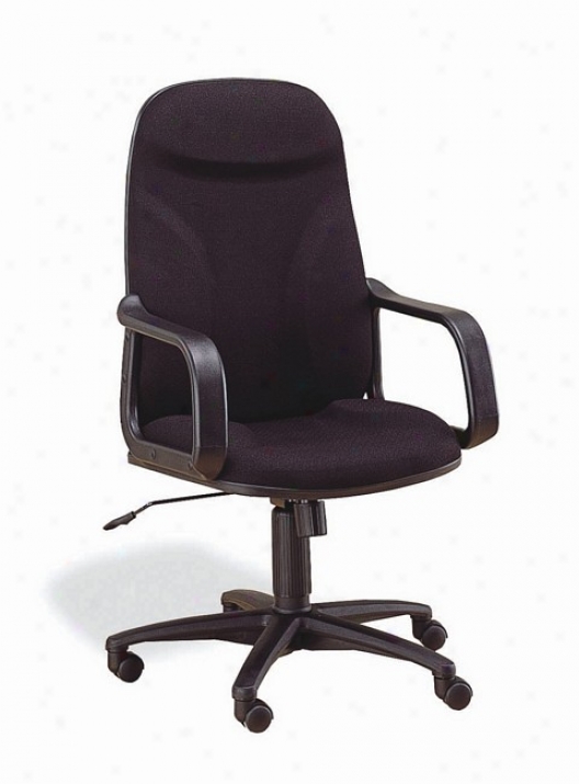 Tradigional Executive Chair With Gas Lifting And High Back/swivel Place In Black Fabric Covered Cushion