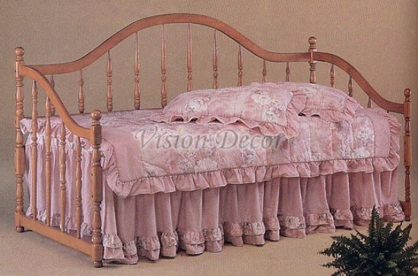 Traditional Oak Finish Wpod Camel Back Daybed W/link Spring