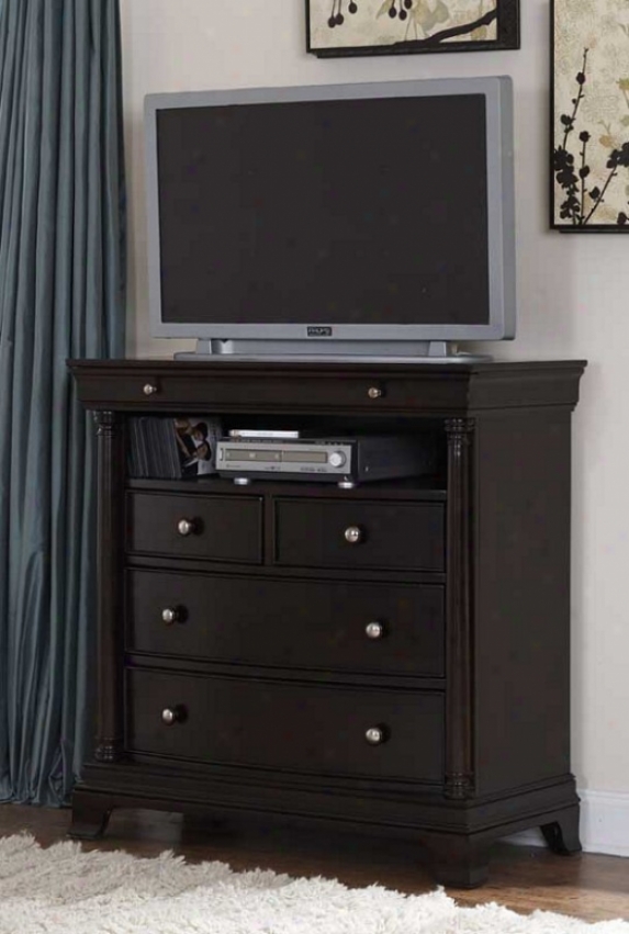 Tv Media Chest Traditional Style In Deep Cherry Finish