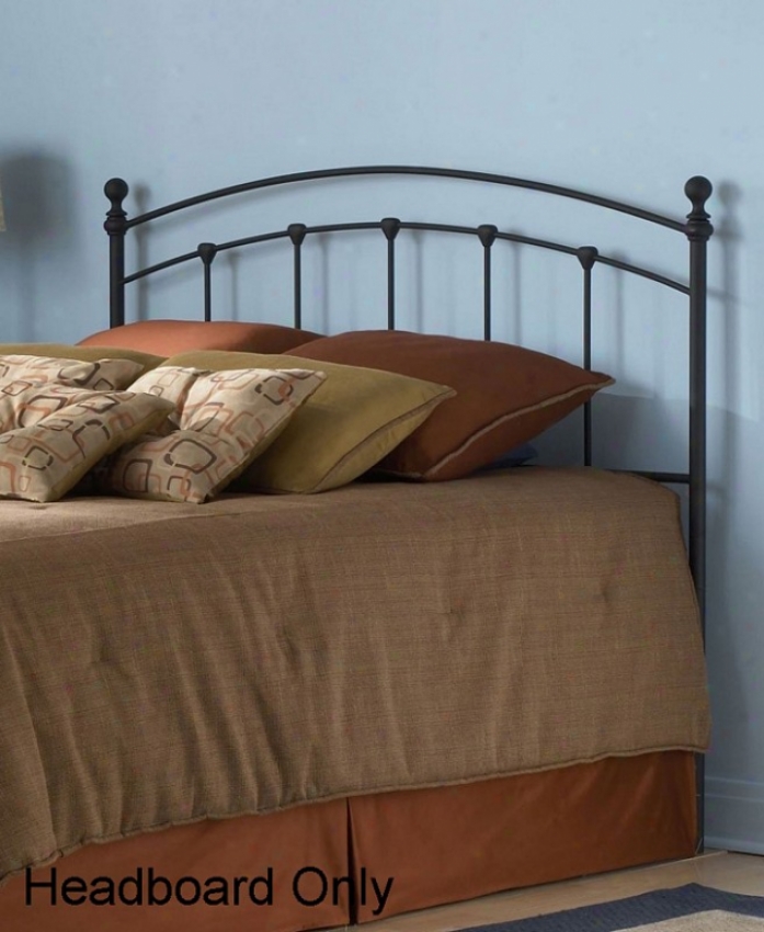 Twin Size Metal Headboard - Sanford Transitional Design In Matte Dark Finish