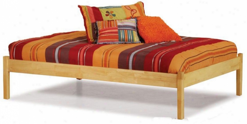 Twin Bigness Platfofm Bed With Open Footrail Natural Maple Finish