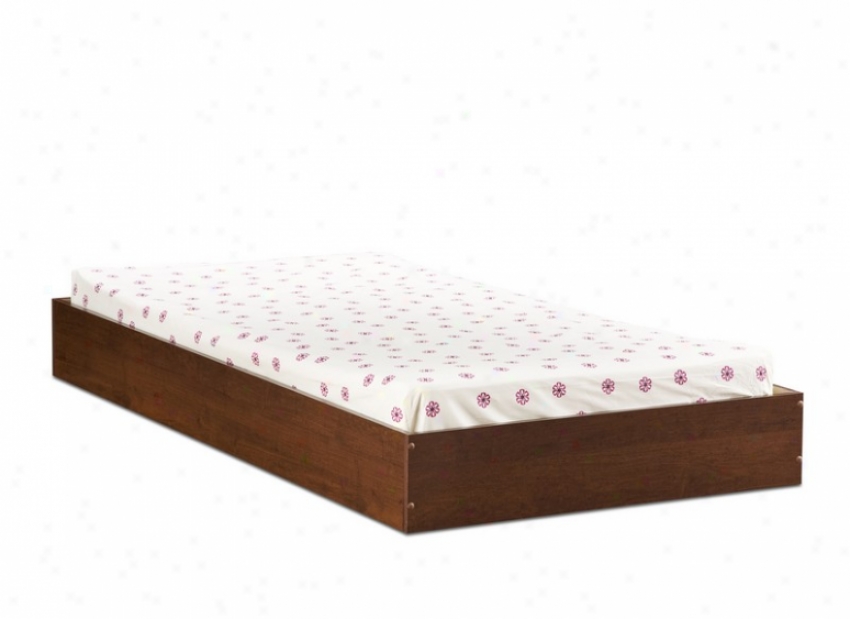 Twin Size Wallower Bed Transitional Style In Classic Cherry Finish