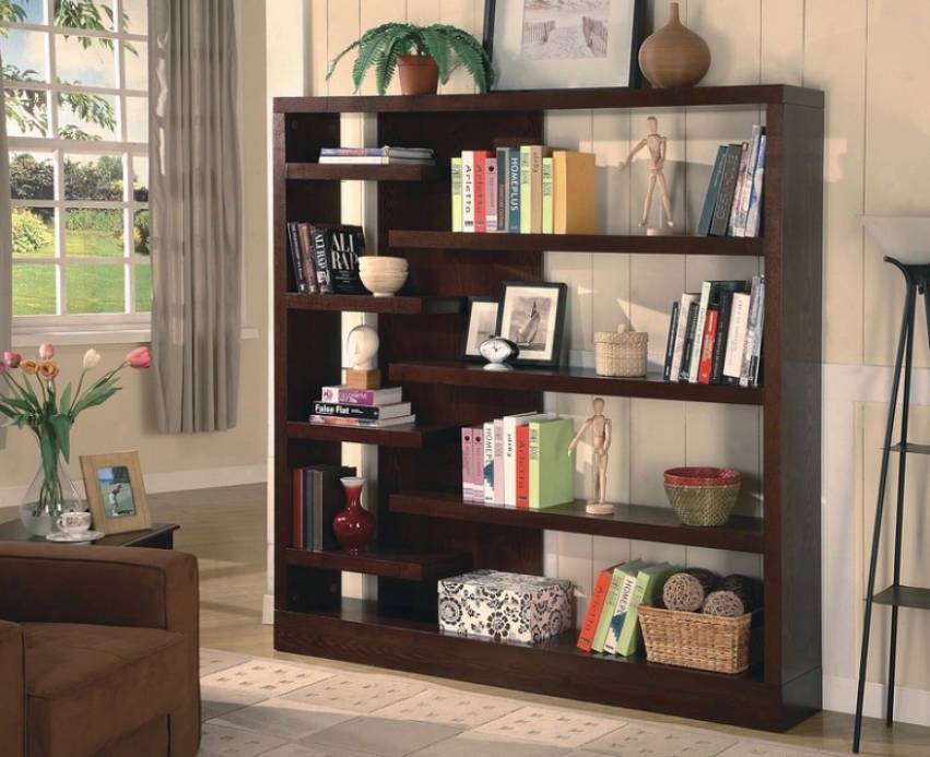 Unique Design Cappuccino Fonish Bookcase / Book Shelf