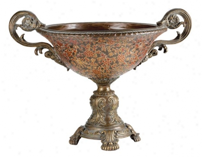 Urn In the opinion of Vermillion Floral Sketch In Chocolate Polishing