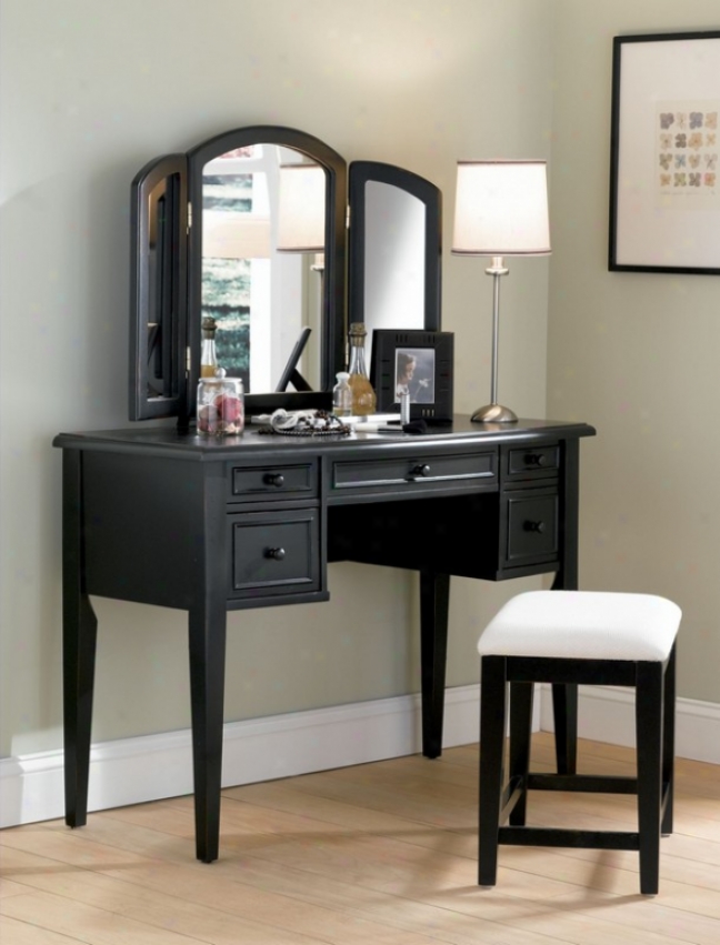 Vanity Set With Transitional Style In Antique Wicked Finish