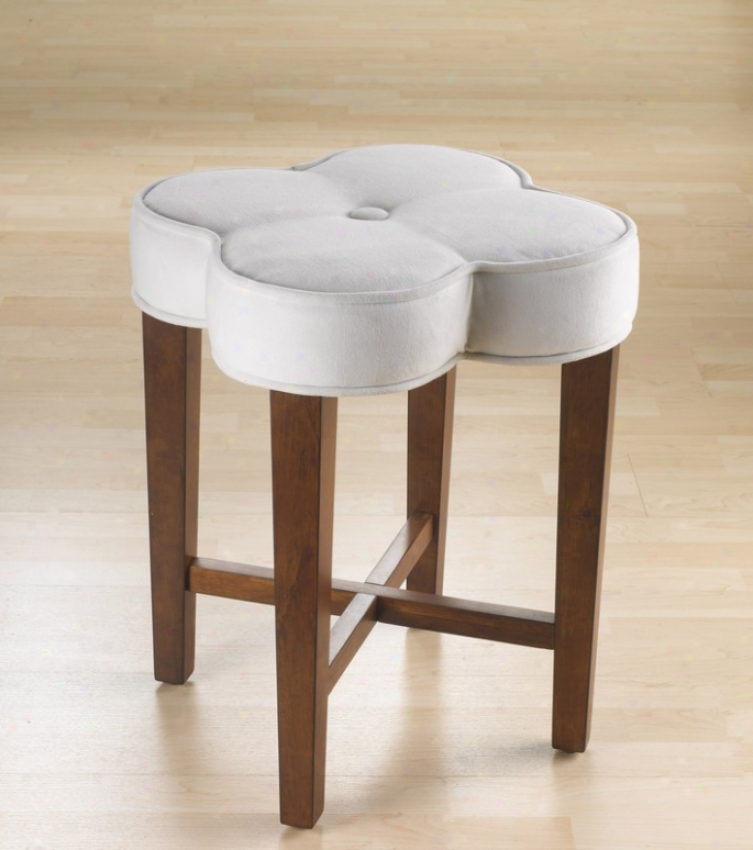 Vannity Stool With Flower Shape Seat In Cherry Finish