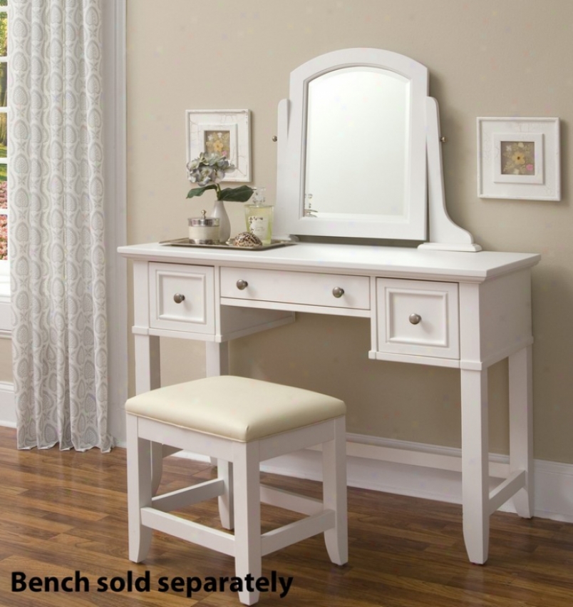 Vanity With Mirror And Drawers In Pure Finish