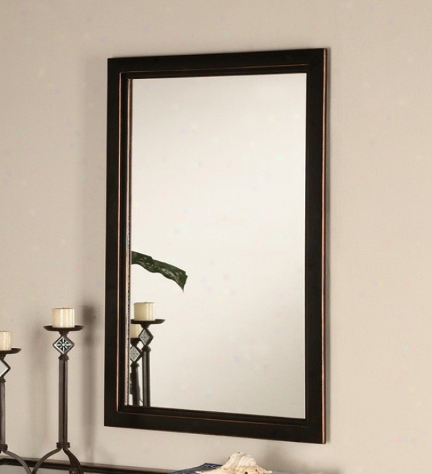 Vogue Wall Mirror Painted Black Finish With Copper Base