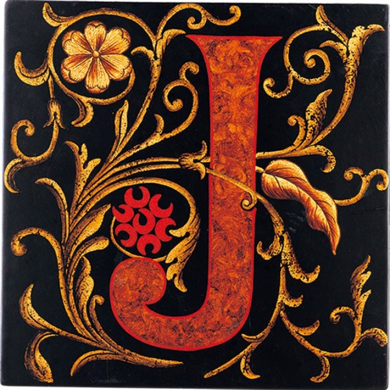 Wall Art Decor - Traditional Single J In Red Perfect