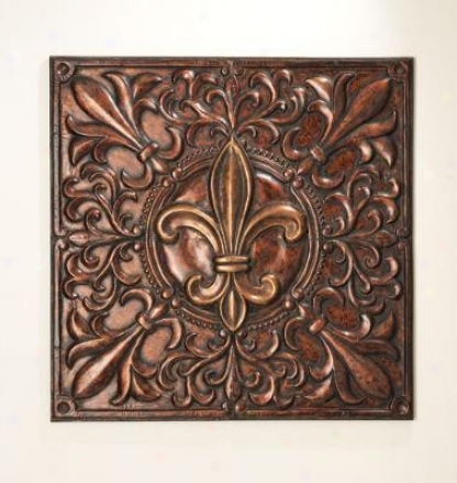 Wall Dcor With Fleur De Lis Project In Antique Gold And Copper Finish