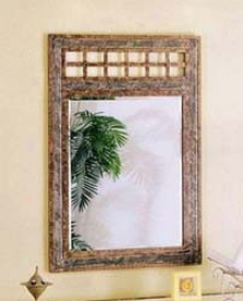 Wall Mirror Brown Metal Frame