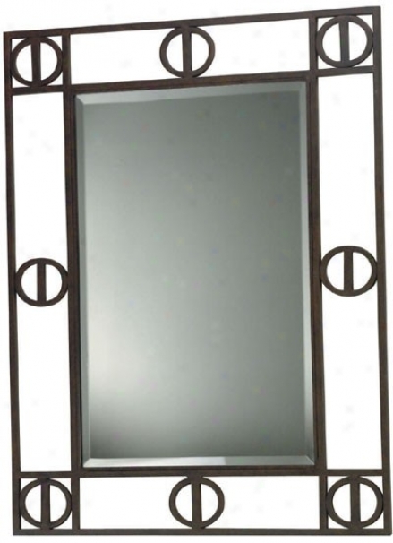 Wall Mirror - Dark Rust Metal Frame