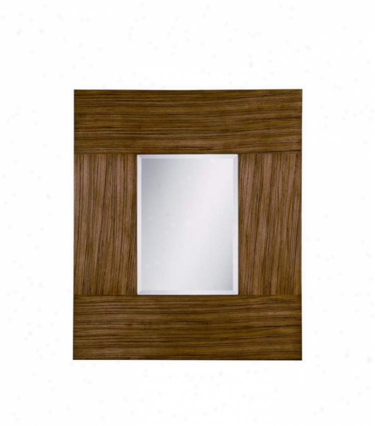 Wall Mirror Grain Design Frame In Blonde Zebra Wood Finish