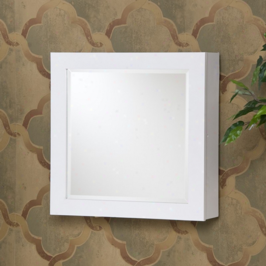 Wall Mirror Jeweiry Organizer Contemporary Style In White