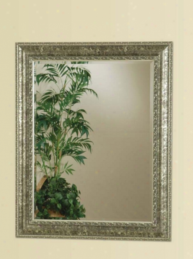 Wall Mirror With Accent Frame In Antiqued Silver Finish