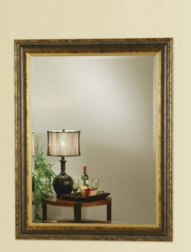 Wall Mirror With Accent Frame In Copper Gold Finish