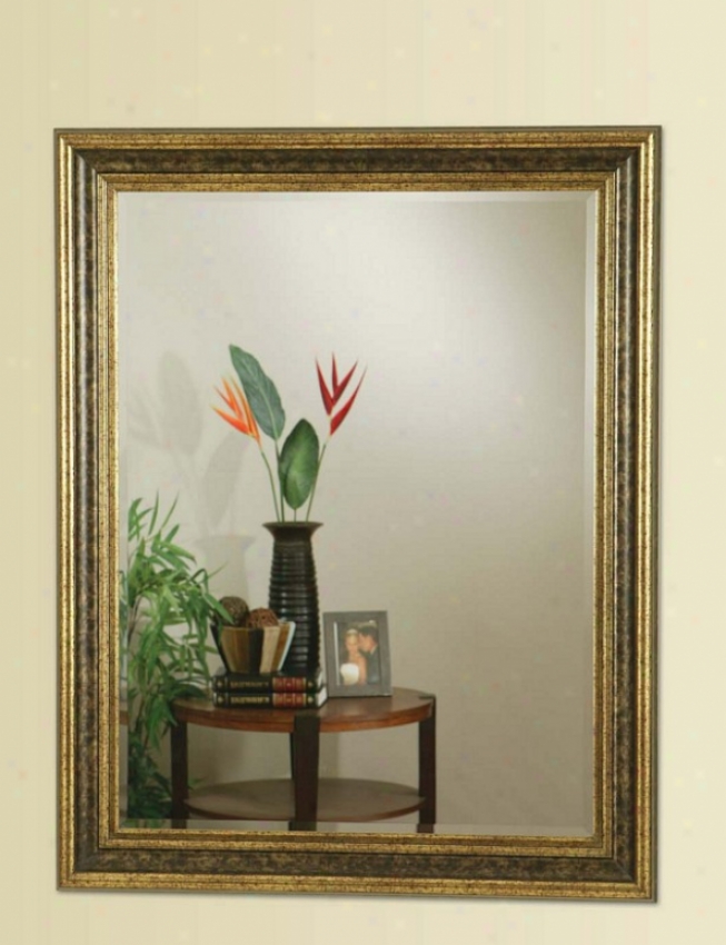 Wall MirrorW ith Accent Frame In Gold Finish