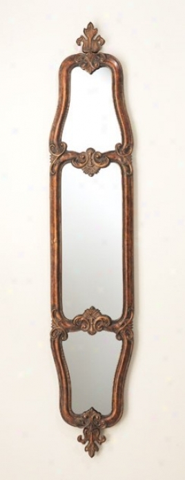 Wall Mirror With Antique Backplate Design In Antique Multicolor Polishing