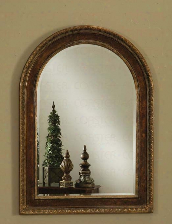 Wall Mirror With Arch Design In Two Tone Finish