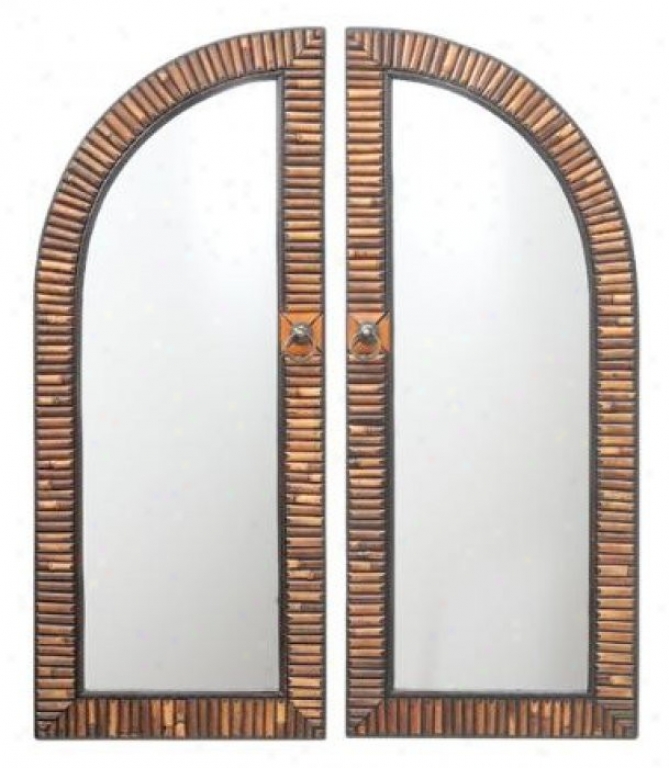 Wall Mirror With Arched Design In Espresso Finish
