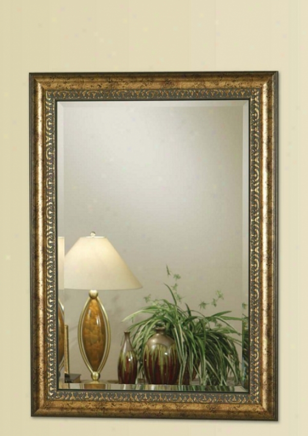 Wall Mirror With Carved Detail Frame In Gold Finish