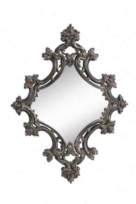 Wall Mirror With Carved Detail In Antique Bronze Fnish