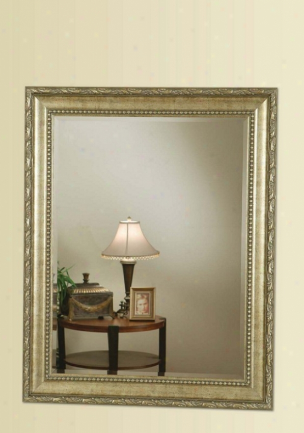 Wall Mirror With Carved Detail In Antiqued Silver Finish