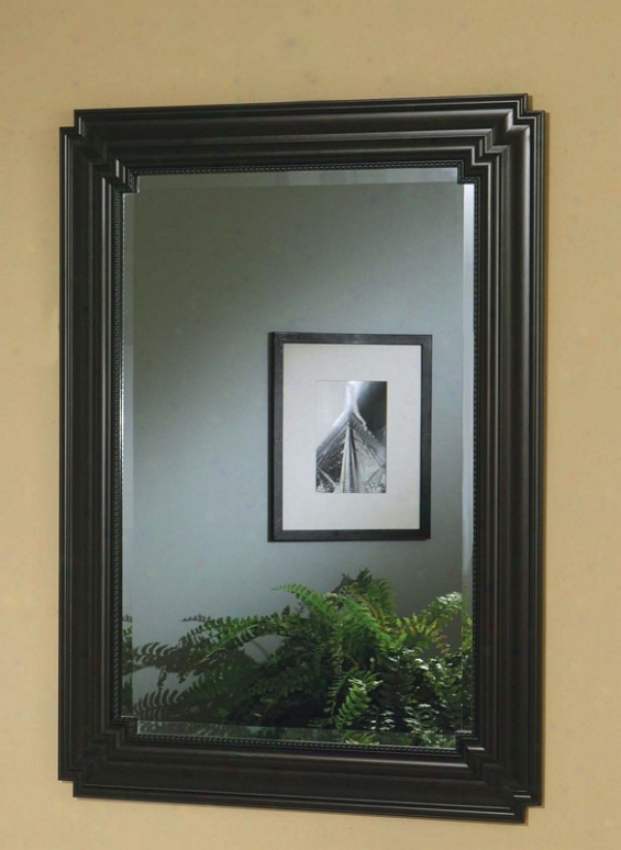 Wall Mirror With Metal Frame In Black Finish