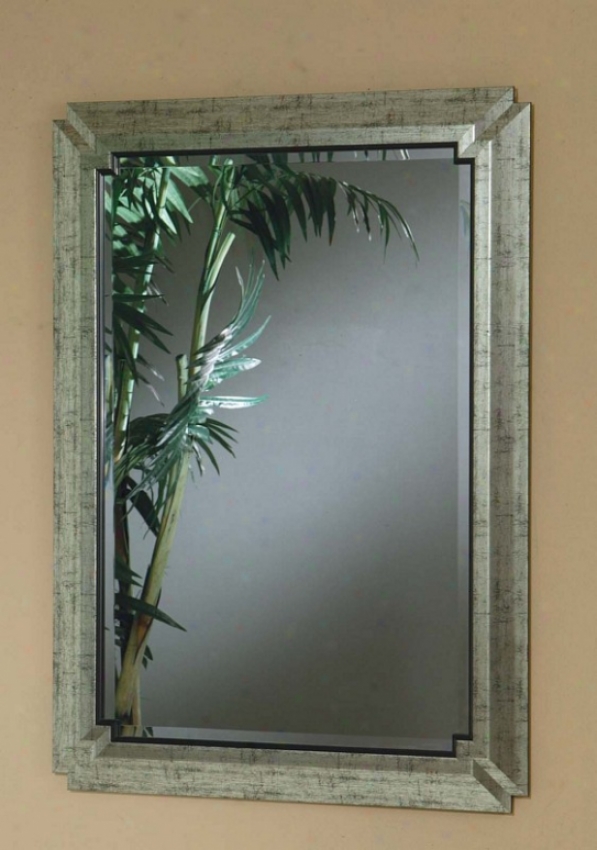 Wall Mirror With Metal Frame In Pewter Finish