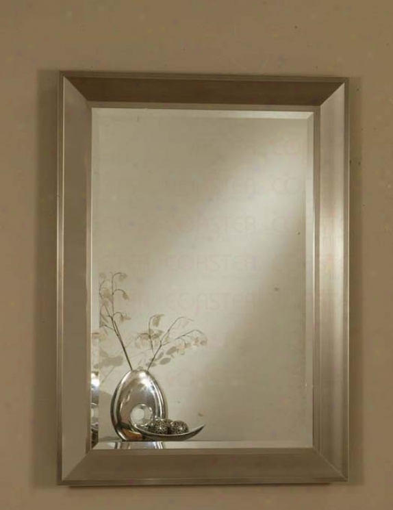 Wall Mirror With Metal Frame In Silver Finish