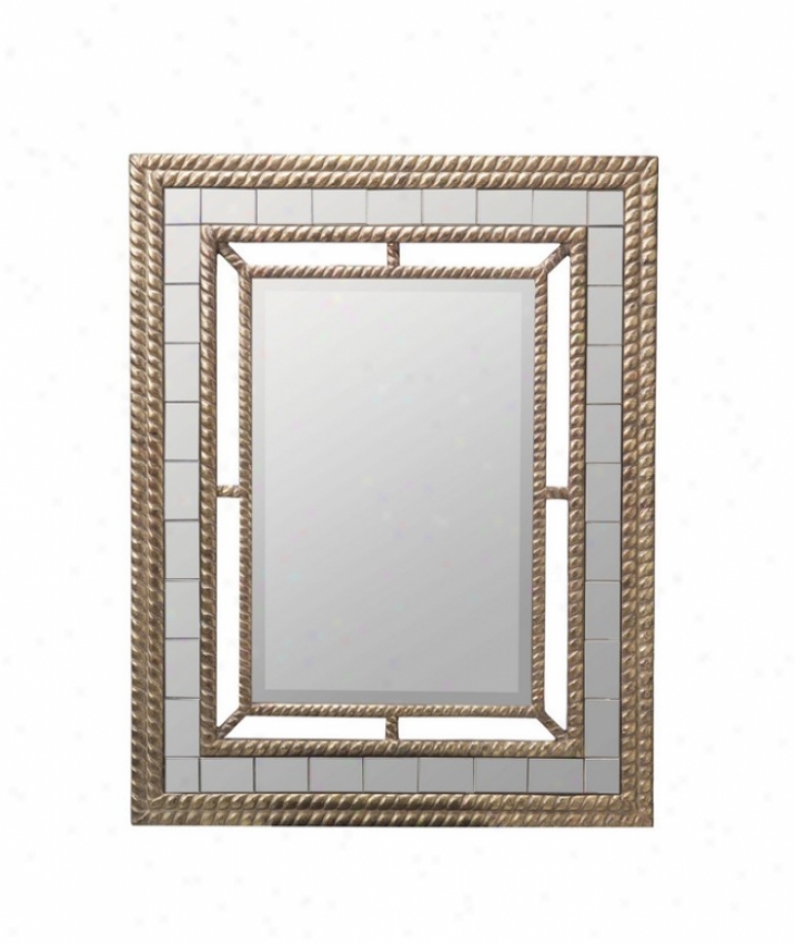 Wall Mirror With Rope Style Design Frame In Antique Silver