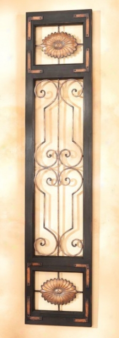 Wall Pnel With Vintage French Door Desjggn In Tuscan Brown Finish