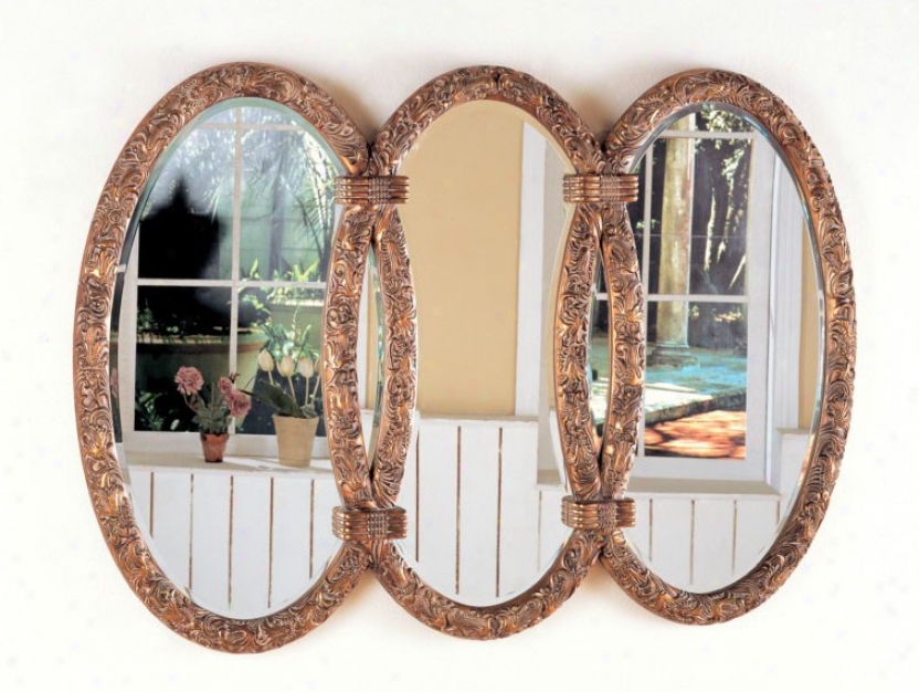 Wall Triplet Mirror In Antique Bronze Finsih