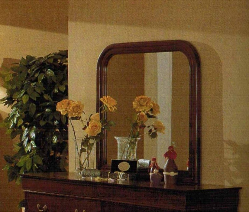 Wall Vanity Mirror - Traditional Cherry Brown Finish