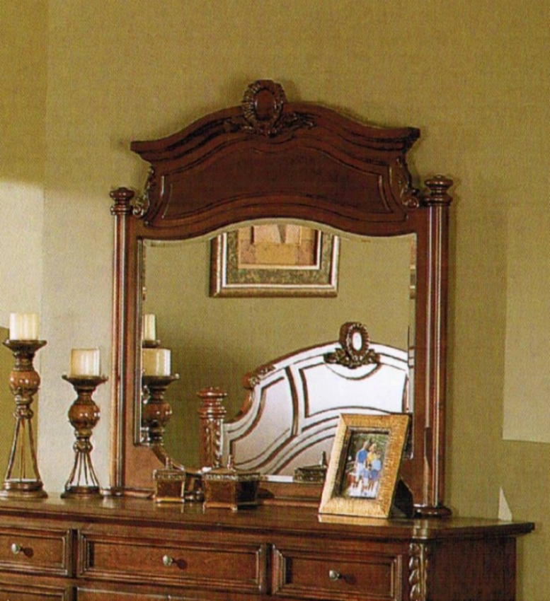 Wall Vanity Mirror - Traditional Mean Brown End